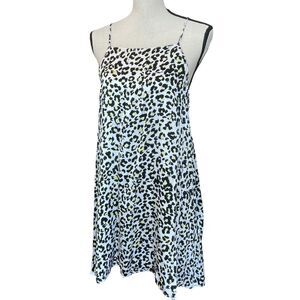 Volcom Stone Row Womens Mental 4 Metal Slip Dress Leopard Print Black White S